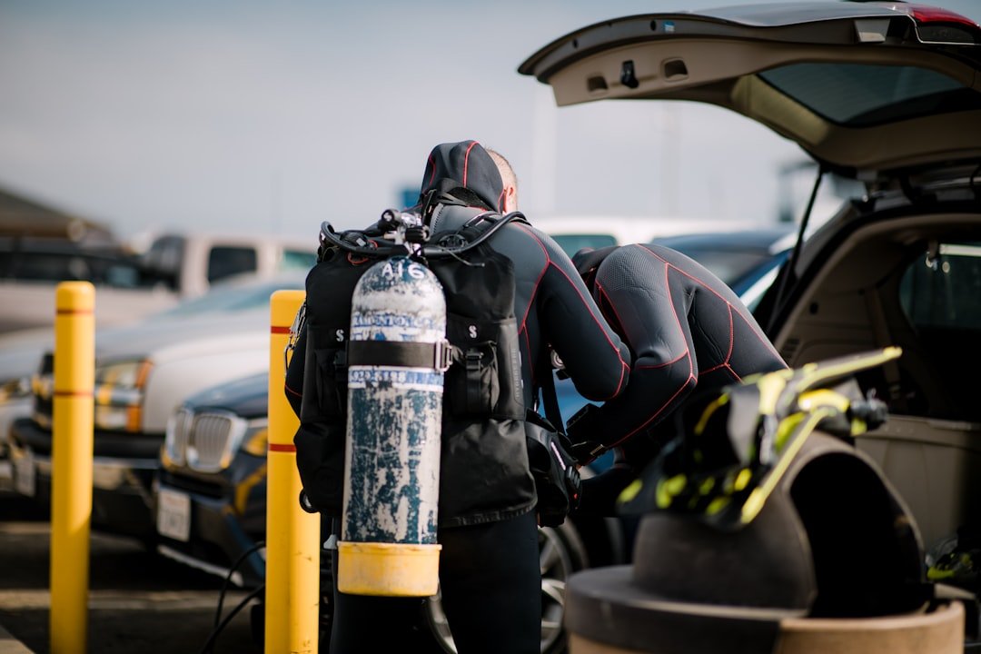 scuba diving gear luggage packed