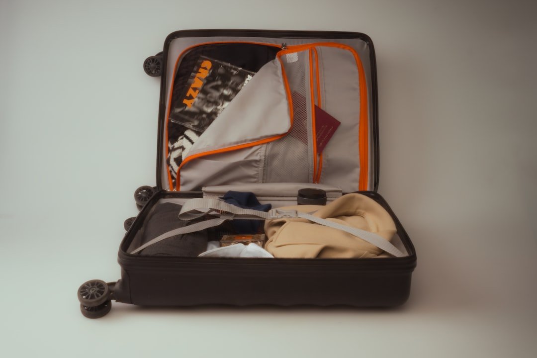 packed diving gear luggage suitcase
