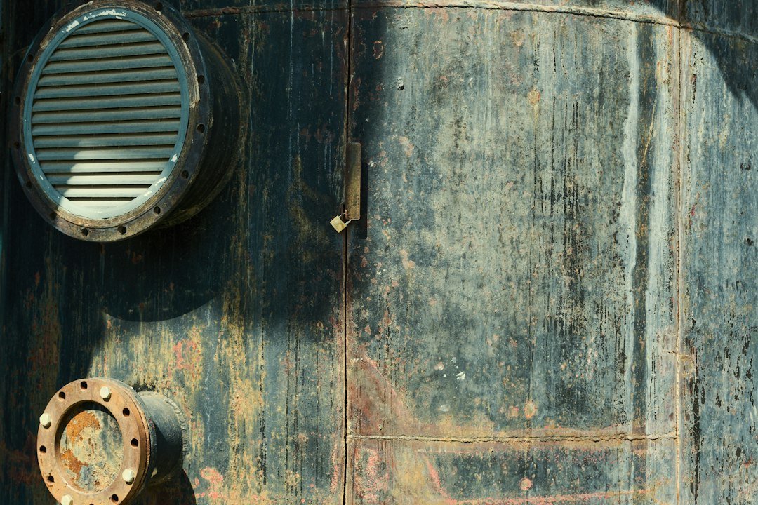 rusty metal tank inspection